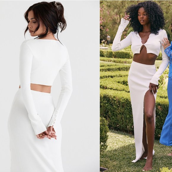 HOUSE OF CB 'Eloise' Ivory Cropped Cardigan NWOT - Picture 6 of 12